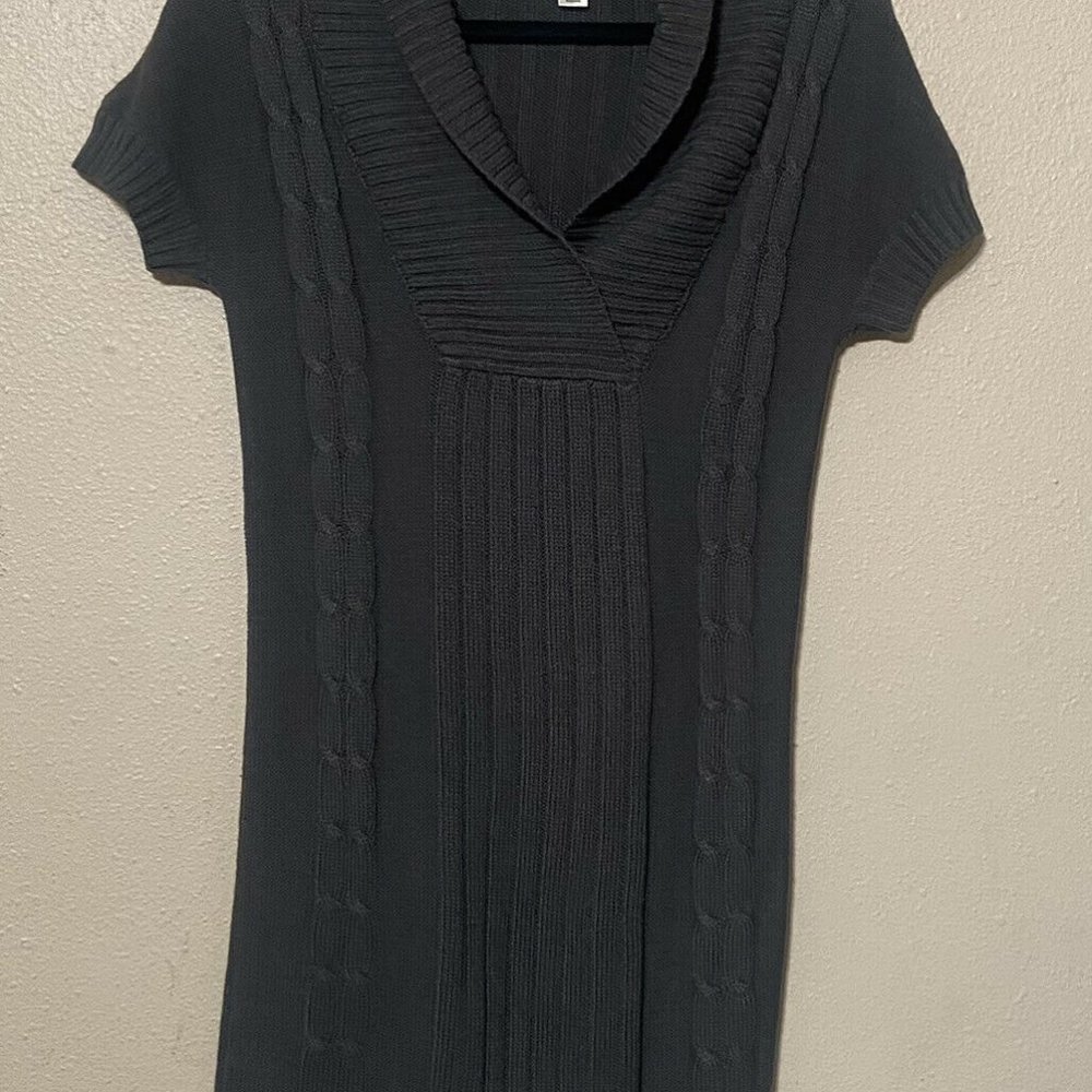 Decree Short Sleeve Sweater Tunic Gray Size Large